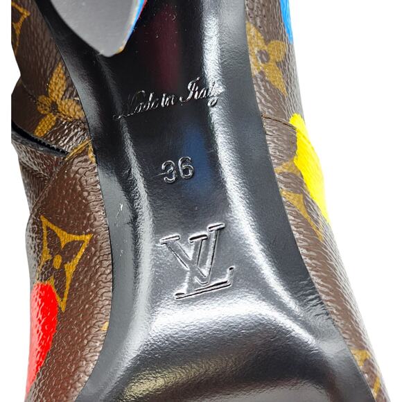 Louis Vuitton x Yayoi Kusama Monogram Dots Coated Ankle Boots EU 36 US 5.5 - NWB - Picture 8 of 11